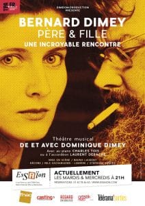 Affiche spectacle Bernard Dimey Père et Filel au Théâtre Essaïon à Paris